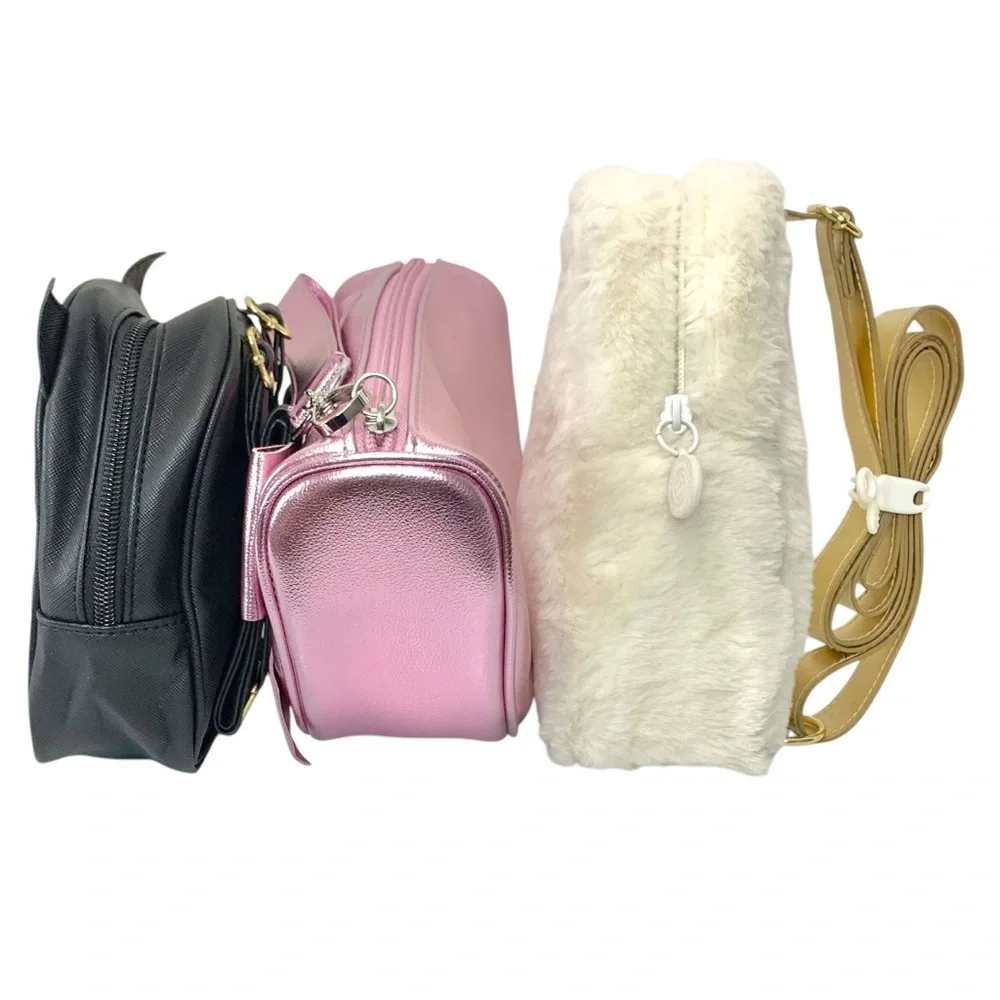 BATH & BODYWORKS Furry Cream Backpack, Glitter Cat Backpack, Pink Bow Clutch